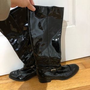 Patent leather boots